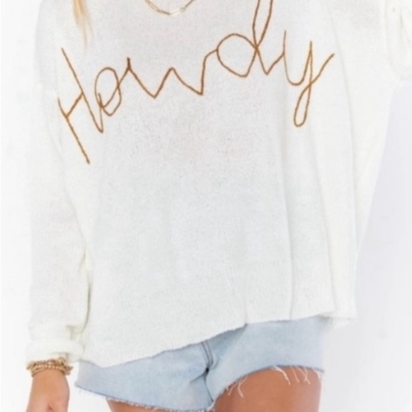 Show Me Your MuMu Cream Sweater with Pink Tag - Picture 1 of 4